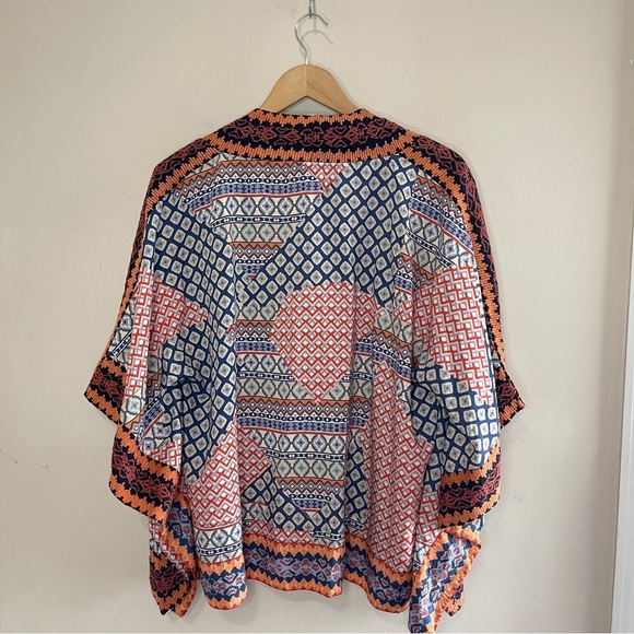 TOLANI Embroidered Modal Patchwork Print Kimono, One Size - Picture 6 of 11